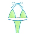 thumbnail image 3 of Vividxx Women's Bikini Sets Summer Bikini Comfortable Beach Swimsuit Womens Split Swimsuit Set Color Block Bathing Suit Vacation Beachwear, 3 of 5
