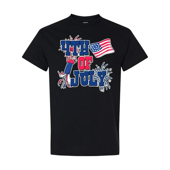 Inktastic 4th of July with Fireworks American Flag and Rocket T-Shirt