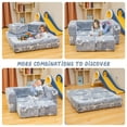 thumbnail image 3 of Lamerge Kids Couch for Playroom, Glow in The Dark Toddler Modular Couch, Convertible Baby Play Foam and Floor Cushion, Kids Play Sofa Couch for Nursery Bedroom (Grey+Football), 3 of 9