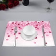 thumbnail image 2 of MKHERT Pink Falling Flowers Petals with Glitter Sparkling Placemats Table Mats for Dining Room Kitchen Table Decoration 12x18 inch,Set of 4, 2 of 4