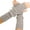 Gray, variant on Solid Cable Knit Fingerless Arm Warmers Thumb Hole Long Knitted Cuffs Winter Warm Fashion Half-Finger Gloves Gray One Size