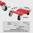 thumbnail image 2 of Car Wheel Dolly, 10000 LBS Capacity Car Dolly Set of 4, Heavy Duty - 6mm Thick Steel Vehicle Dollies with Brakes, Moving Cars, Trucks, Trailers, Motorcycles, and Boatse (Red), 2 of 7