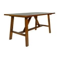 thumbnail image 2 of BizChair Solid Wood Farmhouse Coffee Table, Trestle Style Accent Table in Walnut, 2 of 11