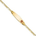 thumbnail image 1 of Diamond2Deal 10K Jaune Gold Médical Émail Rouge Figaro ID Bracelet 7inch for Women, 1 of 6