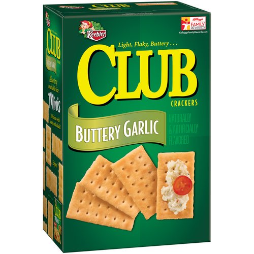 Keebler Club Buttery Garlic Crackers, 13.7 Oz.