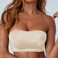 thumbnail image 5 of PEASKJP Tube Bras for Women Strapless Strapless Padded Bra Bandeau Bra Beige M, 5 of 5