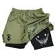 thumbnail image 2 of Pantalones cortos para correr para hombre, pantalones cortos deportivos 2 en 1 para entrenamiento de gimnasia y Fitness, entrenamiento de secado rápido, trote, doble cubierta, verano, 2 of 5