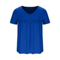 thumbnail image 4 of Gnshining Summer Tunic Tops for Women Pleated Blouse V-Neck Sweatshirts Loose Pullovers Short Sleeve T-Shirt, 4 of 6