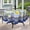 Blue-lemon, variant on Blue Outdoor Tablecloth with Umbrella Hole for Round Table, Waterproof Lemon Patio Table Cloth with Zipper - 60 x 60 inches