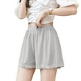thumbnail image 6 of Women Lace Edge Half Slip Shorts Underpants Ice Silk Wide Leg Loose Pettipants, 6 of 13