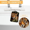 thumbnail image 3 of Leopard Square PU Leather Luggage Tags, 2 Pack, with Privacy Cover and Stainless Steel Ring - Suitable for Travel, Backpack, Handbag - Bag Tags, Handbag Tags, 3 of 7