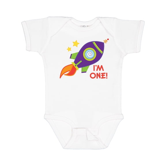 Inktastic 1st Birthday Rocketship One Year Old Boys or Girls Baby Bodysuit