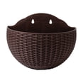 thumbnail image 2 of Vertical Wall Hanging Planter Decorative Imitation Rattan Half Round For Indoor Garden Balcony Shelf Fence Decoration, 2 of 6