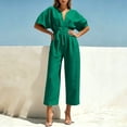 thumbnail image 7 of PNTUTB Women’s Fashion V-Neck Short Sleeve ASdjustable Strap Zipper Pockets Jumpsuit Pants, 7 of 7
