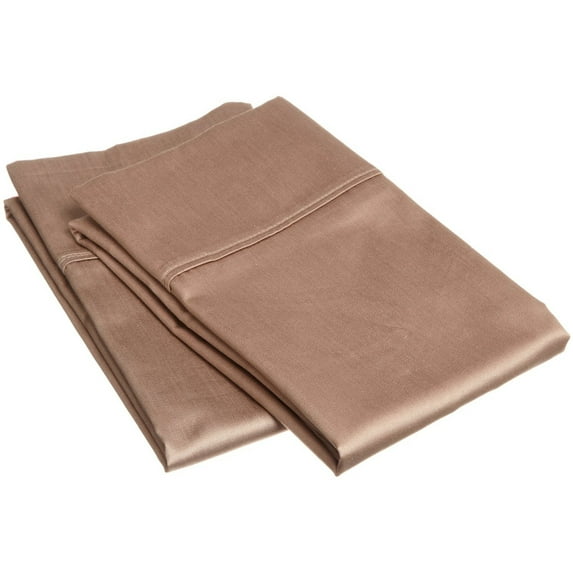 300-Thread Count 100% Egyptian Cotton Lightweight Solid Pillowcase Set Taupe / Standard