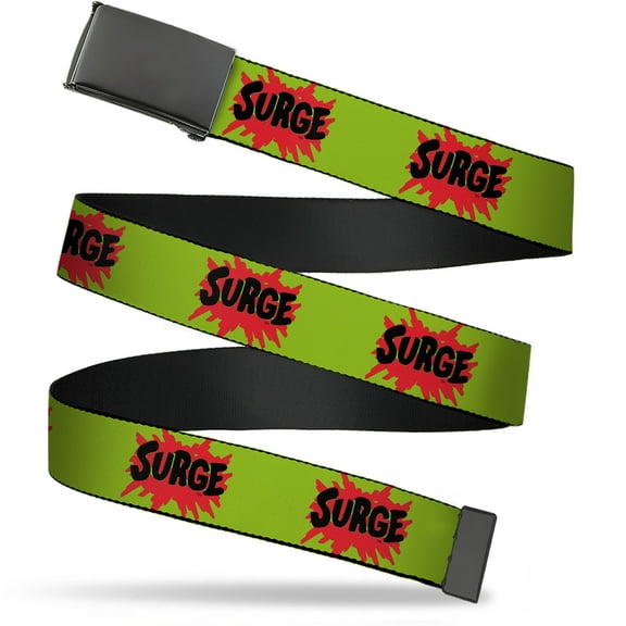 Adjustable Belt, Clamp Buckle, Cut-to-Fit, Surge Logo Yellow Red Black