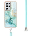 thumbnail image 2 of SaniMore for Samsung Galaxy S23 Ultra 6.8" 2023 Case with Detachable Crossbody Lanyard Shockproof TPU Backplane Marble Pattern Luxury Fashion Anti-drop Slim Lightweight Cover For S23 Ultra, Green, 2 of 4