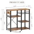thumbnail image 2 of SogesPower Kitchen Trolley 3-Tier Muti-Functional Kitchen Baker Rack with USB Port and Light Strip- Brown, 2 of 10
