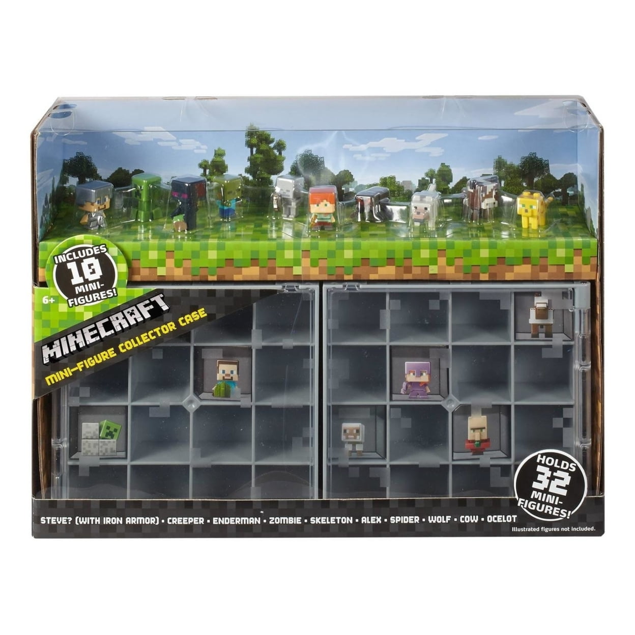 Minecraft Mojang Mini-Figure Collector Case with 10 Mini-Figures Steve Alex Mattel Toy