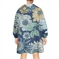 thumbnail image 2 of Wearable Oversized Blanket,Pioneer Flower Floral Print Pattern Wearable Blanket Hoodie for Adults,Cozy Hooded Blankets with Super Pockets,Super Warm Fuzzy Pullover for Women & Men, 2 of 6