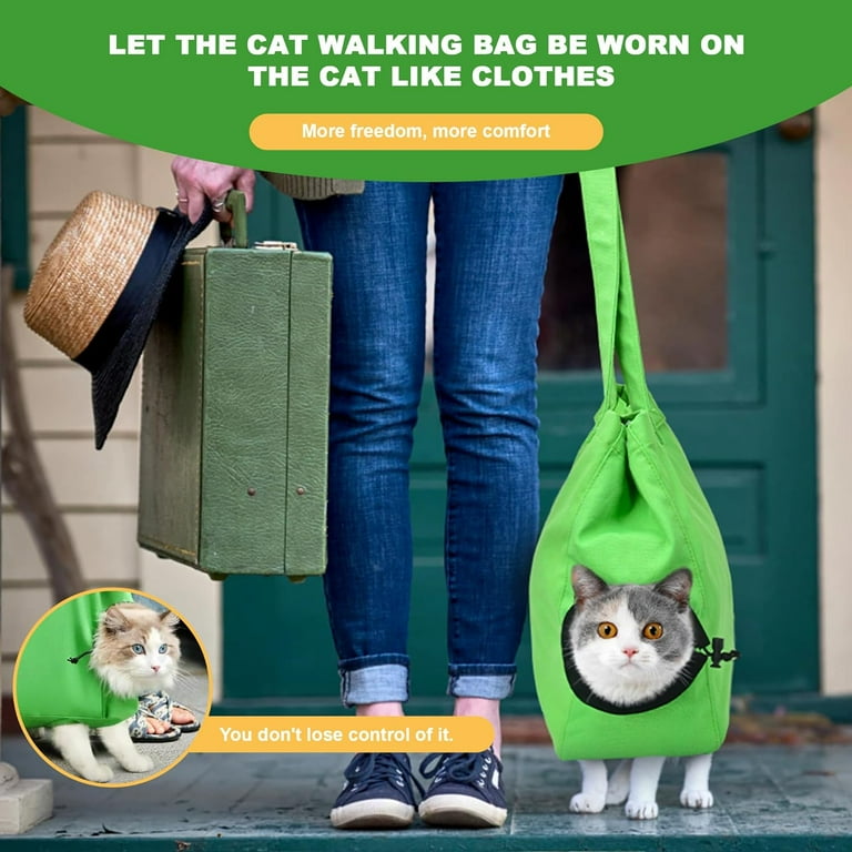 Cat Carrier Soft Cat Travel Bag Sling Pet Accessories Outdoor Color Green Can take Cats and Dogs Out for a Walk Support Cats and Dogs up to 18 lbs Walmart