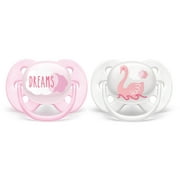 Philips Avent Ultra Soft Pacifier, 0-6 Months, Pink Dreams and Swan Designs, 2 Pack, SCF222/02