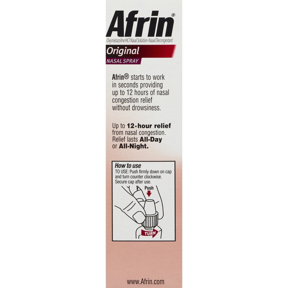 Afrin Original Nasal Spray Maximum Strength 12Hr Congestion Relief, 1 oz