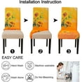 thumbnail image 6 of Sunflower Chair Covers for Dining Room Set of 4, High Stretch Removable Washable Parsons Chair Slipcover for Home Party Hotel Wedding Ceremony (Orange,4PCS), 6 of 6