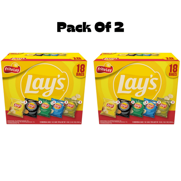 Lay's Snacks Mix Variety Pack, 1 oz, 18 Count(PACK OF 2)
