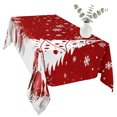 thumbnail image 2 of Red Christmas Table Cloth Waterproof Tablecloths, Snowflake Winter Xmas Tree Ball Tablecloth Dining Table Cover for Kitchen Party Tabletop Outdoor, Rectangle Tablecloth 54x108 Inch, 2 of 9