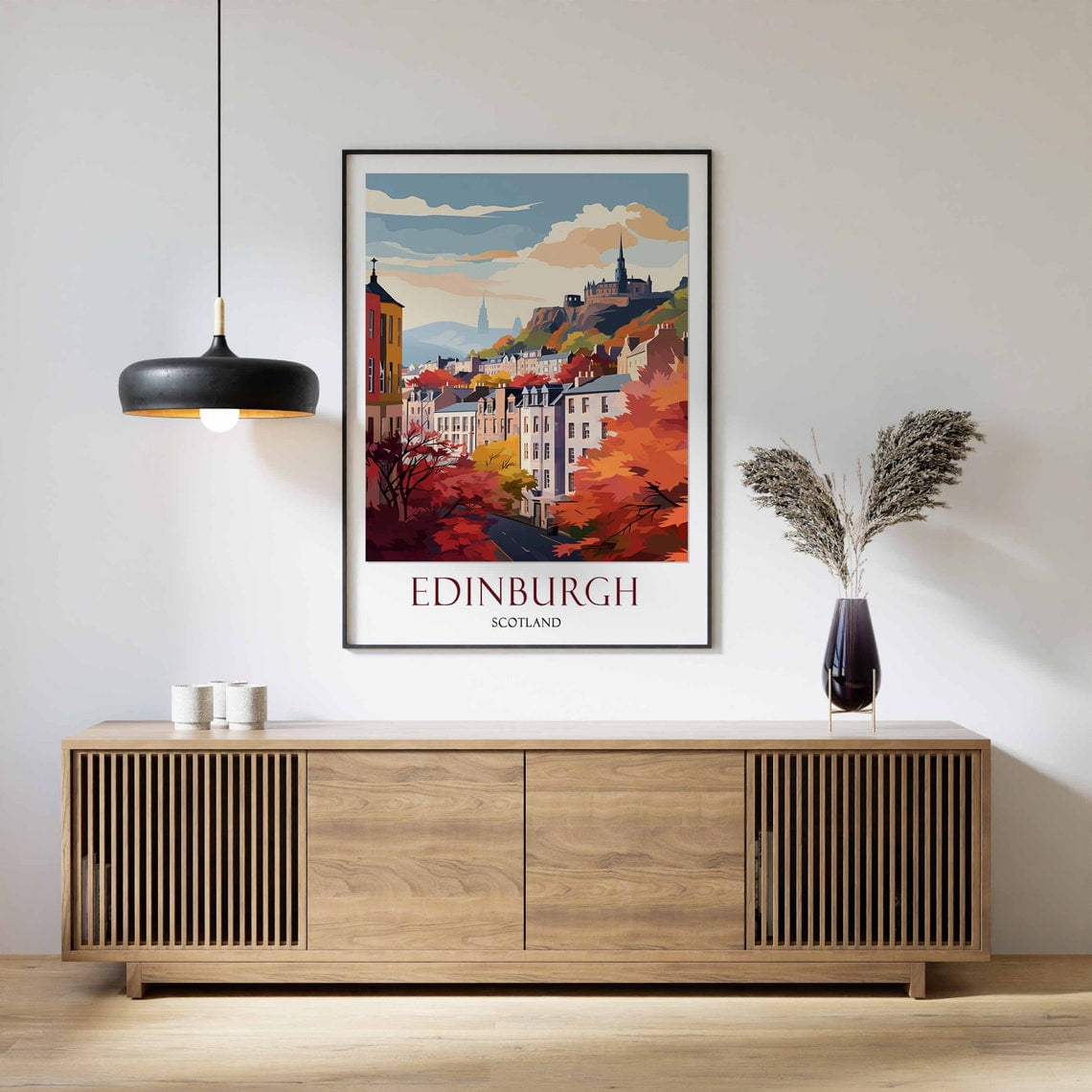 Edinburgh Castle Travel Poster For Vintage Scottish City Home Decor