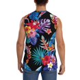 thumbnail image 4 of Haiem Men's Tropical Palm Leaves Print Tank Tops Summer Sleeveless Cut Off Workout T-Shirts Fitness Vest Athletic Undershirts-Small, 4 of 8