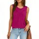 thumbnail image 2 of Mujeres Blusas de Verano Cuello en V Cuello de Color Sólido Mangas Tank Top Casual, Blusas sin Mangas para las Mujeres, 2 of 6