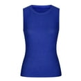 thumbnail image 6 of HAPIMO Women's Slim Pleated Basic Tank Tops Summer Beach Tees Sleeveless Workout Shirts Crew Neck Casual Relaxed Tops for Teen Girls Trendy Solid Color Blue, 6 of 8