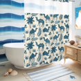 thumbnail image 5 of No Hook Shower Curtain, Tropical Plants Shower Curtains for Bathroom with See Through Top Window, Summer Farmhouse Vintage Blue Camels Waterproof & Washable Bath Curtain Extra Long 72"x84", 5 of 9