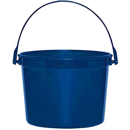 Amscan Plastic Bucket | Royal Blue | Party Accessory, 6.25" X 4 1/2"