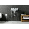 thumbnail image 4 of Kingston Brass KVPB1917M8SQ1 Edwardian 19" Carrara Marble Console Sink with Brass Legs (8-Inch, 3-Hole), Carrara Marble White/Polished Chrome, 4 of 8