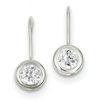 Primal Silver Sterling Silver Round Cubic Zirconia Earrings