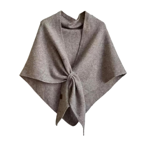 Chal envolvente para mujer, suéter suave con hombros descubiertos, bufanda acogedora para otoño e invierno Camello