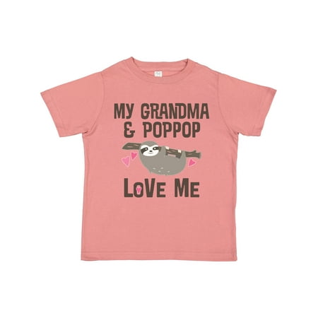 

Inktastic Grandma and PopPop Love Me Sloth Gift Toddler Toddler Girl T-Shirt