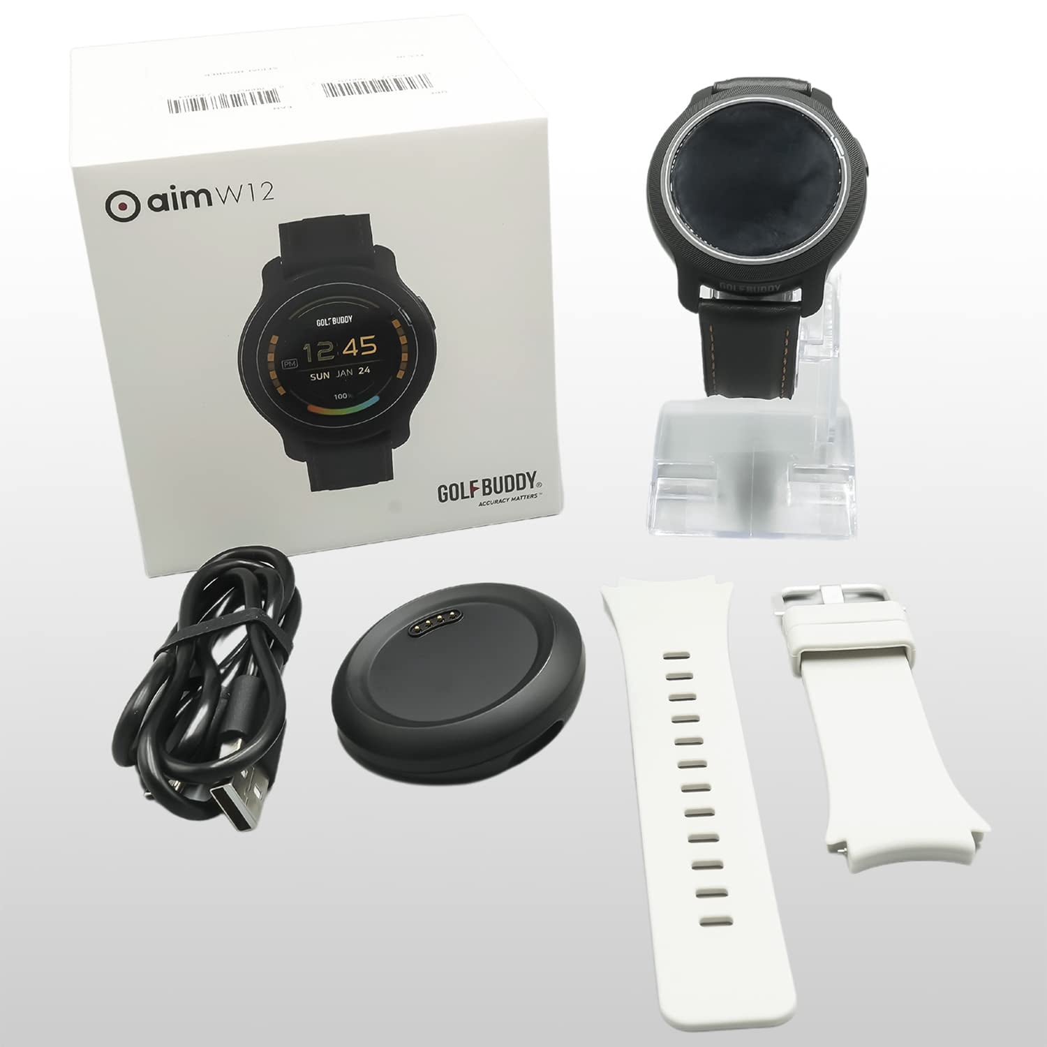 Оpen Box GolfBuddy Aim W12 Golf GPS Watch, Touchscreen, Hole
