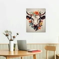 thumbnail image 3 of COMIO  Highland Cow Poster Wearing Sunglasses and Flowers Canvas Wall Art Animal Picture for Nursery Farmhouse Kitchen Room, 3 of 5
