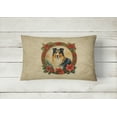 thumbnail image 2 of Collie Christmas Flowers Throw Pillow 12 in x 16 in, 2 of 4