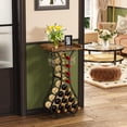 thumbnail image 3 of Wine Rack Freestanding Floor, Mini Bar Table Wine Holder Stand Liquor Cabinet with Glass Holder Wood Tabletop 14 Bottles Floor Wine Storage for Home Bar Kitchen Living Room (Patent Pending), 3 of 17