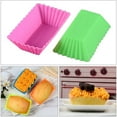 thumbnail image 4 of 18 Pack Silicone Cupcake Baking Cups Reusable Food-Grade BPA Free Non-Stick Muffin Liners Molds Sets, 3 Shapes Round Rectangle, 4 of 7