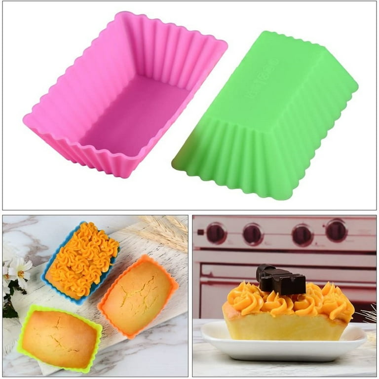 Roofei 18 Pack Silicone Baking Cups Cupcake Liners - Reusable Silicone Molds Including Round, Rectanguar, Square, Flower BPA Free Food Grade Silicone