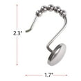 thumbnail image 3 of Utopia Alley Shower Hooks - Shower Curtain Rings for Bathroom - Rust Resistant Roller Shower Curtain Hooks for Shower Curtain or Liner - Set of 12, Brushed Nickel, 3 of 10
