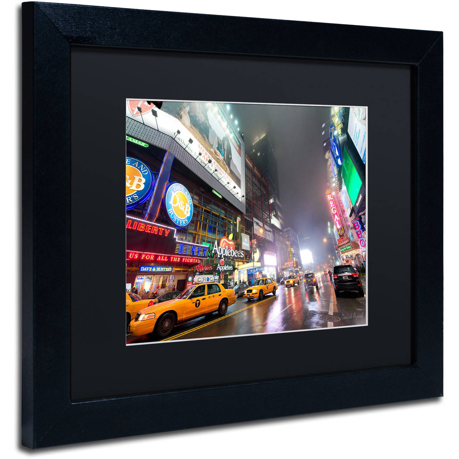 Trademark Fine Art "42nd. Street" Canvas Art by David Ayash Black Matte, Black Frame