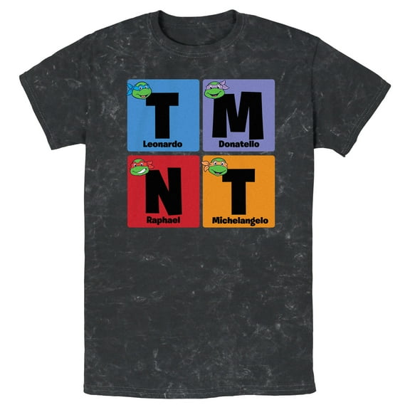Men's Teenage Mutant Ninja Turtles Colorful Turtle Elements Graphic Tee Black Small