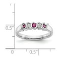 thumbnail image 7 of 14K White Gold Ring Band Wedding Diamond Round Ruby Red, Size 9, 7 of 7